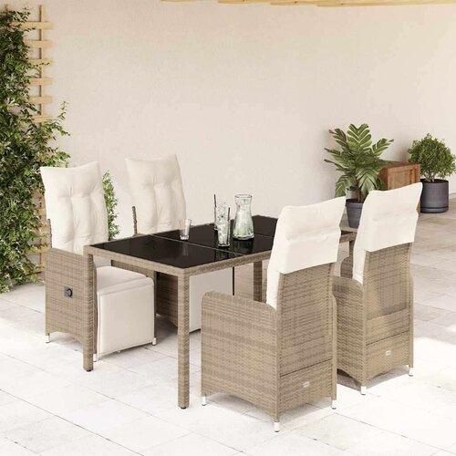 vidaXL 5-dijelni vrtni bistro set od poliratana s jastucima smeđi Cene