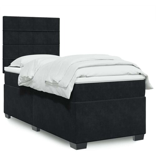 VidaXL Box spring krevet s madracem crni 80 x 200 cm bar&amp;scaron;unasti Slike