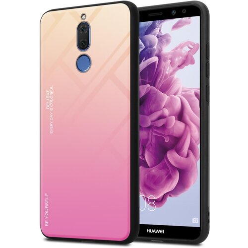  Ohi&scaron;je, združljiv s Huawei v rumeni - roza - dvobarvni za&scaron;čitni pokrov iz silikona TPU in hrbta iz kaljenega stekla, (20573923) Cene