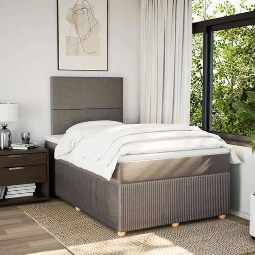 vidaXL Box spring postelja z vzmetnico taupe 120x190 cm blago, (21306184) Cene