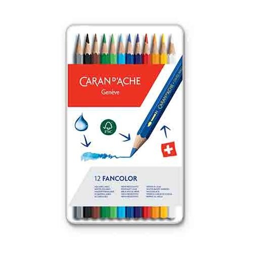 CARAN D&amp;#039;ACHE Set drvenih bojica Fancolor 12 kom Slike