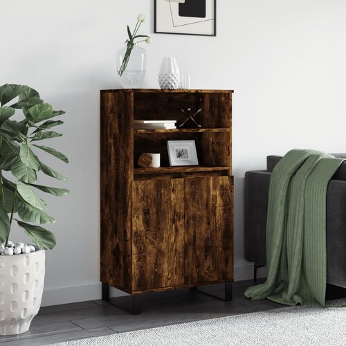 vidaXL Visoka komoda dimljenog hrasta 60x36x110 cm konstruiranog drva Cijene