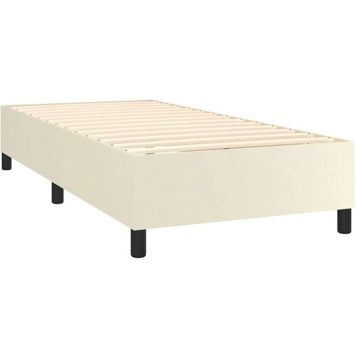  Boxspring - Krevet s oprugama i madracem krem 90 x 190 cm od umjetne kože - Krema 90 x 190 cm 35 cm Slike