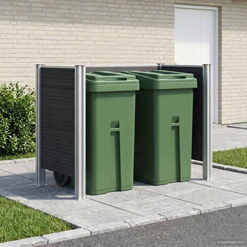  Ograda za kante za smeće Siva 161 x 85 x 115 cm Aluminij i WPC Cijene