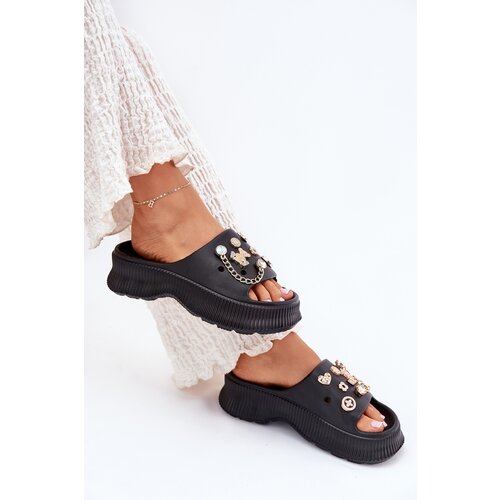 Boto Foam Women's Slippers With Golden Accessories Black Hortiana Cijene