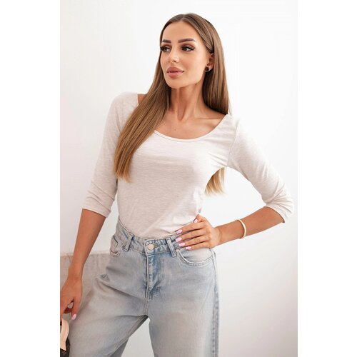 Kesi Blouse round neckline beige melange Slike