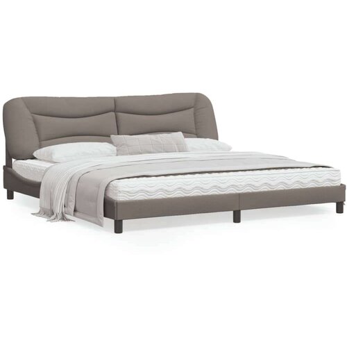  Okvir kreveta s LED svjetlima smeđesivi 200 x 200 cm od tkanine Cene