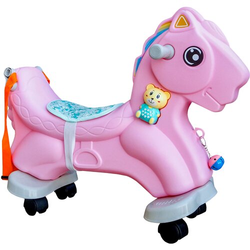Aga4Kids plastični konjić za ljuljanje 2u1 DS3802-Pink - roza Slike