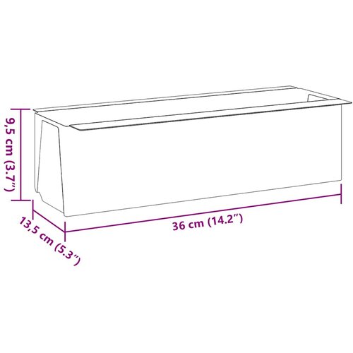  Kutije za cvijeće za euro palete 12 kom sive 36x13,5x9,5 cm PP Slike