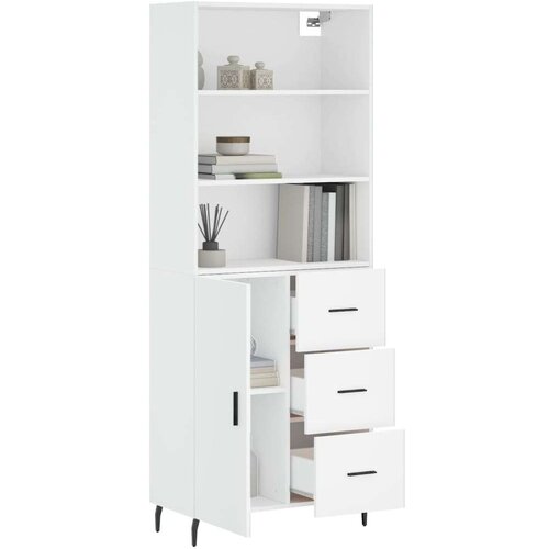 VidaXL Visoka komoda bijela 69 5x34x180 cm konstruirano drvo Slike