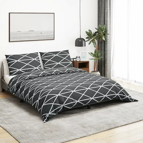  Set posteljine za poplun sivi 240x220 cm pamučni