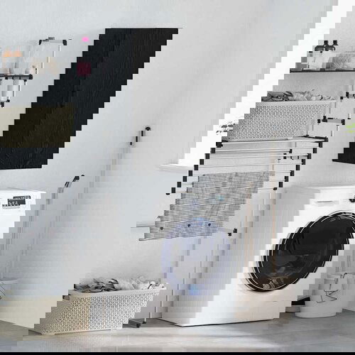 vidaXL Stenska omara Črna Orehovina 34,5 x 34 x 90 cm Konstruiran les Cene