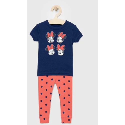 GAP Dječja pamučna pidžama x Disney boja: tamno plava, s uzorkom
