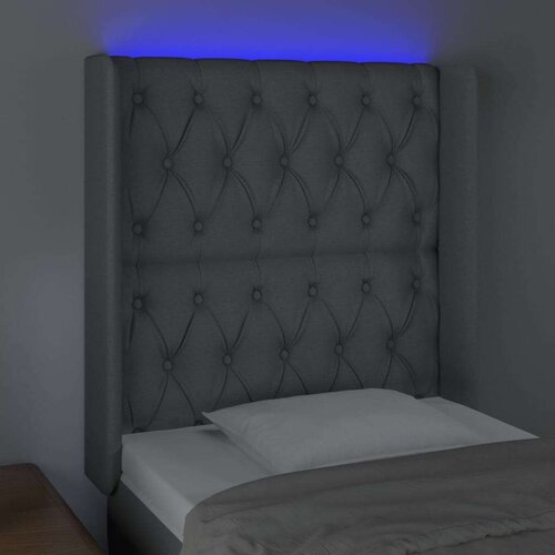  Uzglavlje svjetlosivo 83 x 16 x 118/128 cm od tkanine Slike