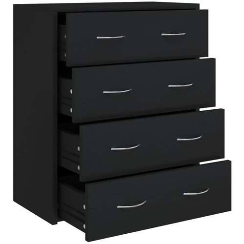 Maison Chic Komoda - Predalnik s 4 predali 60x30,5x71 cm črn, (21718019) Cene