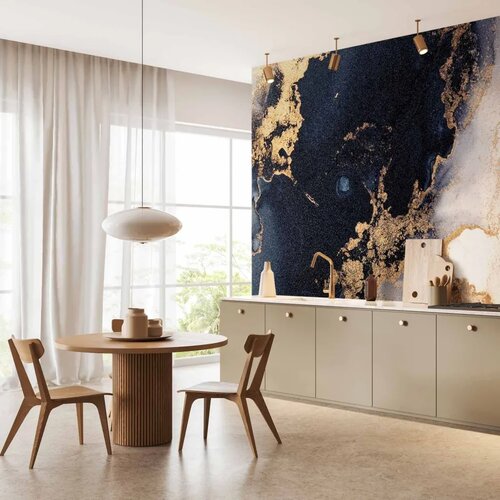  Foto tapeta - Marble and Garnet - Abstract Textured Pattern Inspired by a Starry Sky 100x70 Vodootporna Slike