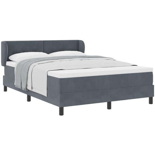 vidaXL Box Spring Krevet s Madracem Tamno Siva 140x190 cm Baršun Cene