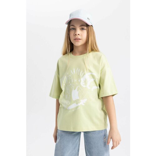 Defacto Girl Relax Fit Slogan Printed Short Sleeve T-Shirt Cene