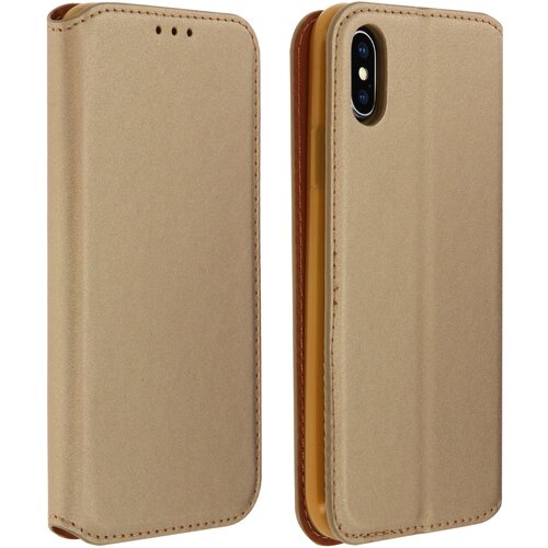 AVIZAR Zadnji pokrov Apple iPhone X/XS Denarnica in funkcija stojala - zlata, (20526407) Cene