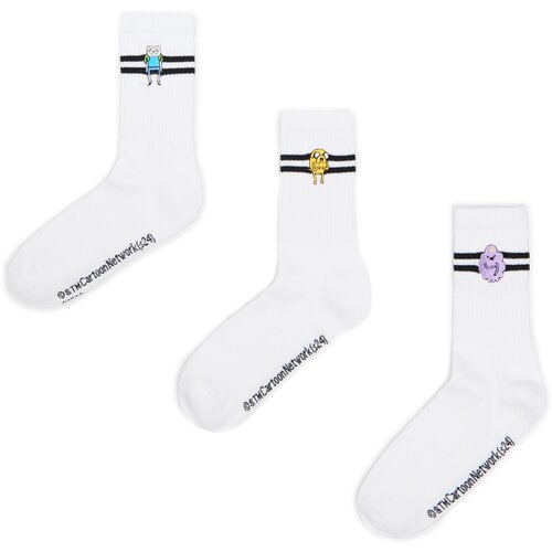 Cropp - Komplet 3 parov nogavic Adventure Time - Bela Cene