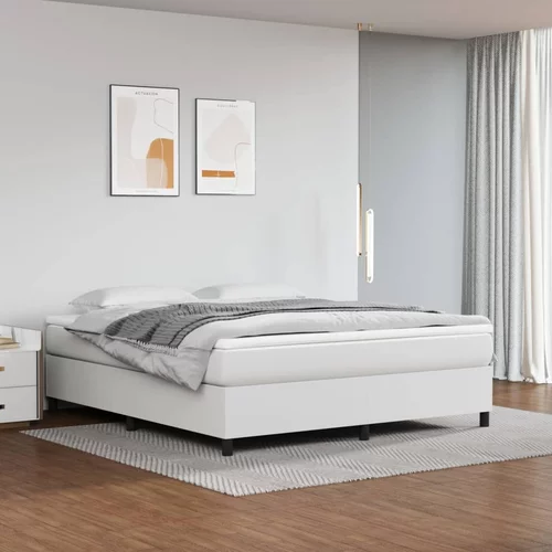  za krevet s oprugama bijela 160x200 cm od umjetne kože
