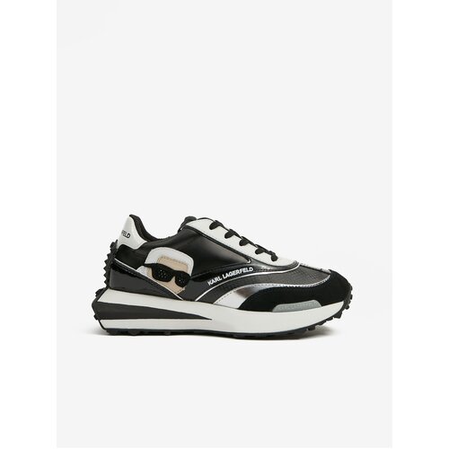 Karl Lagerfeld Women&amp;#039;s White and Black Sneakers ZONE Ikon Lo Runner - Women Slike
