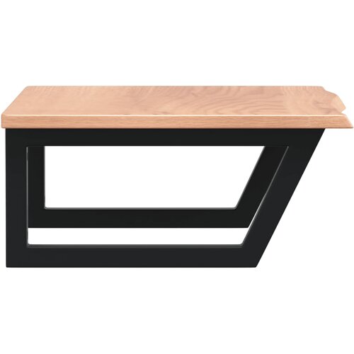  Zidna polica za umivaonik od čelika i masivne hrastovine Smeđa 60 x 50 x 2 cm Slike