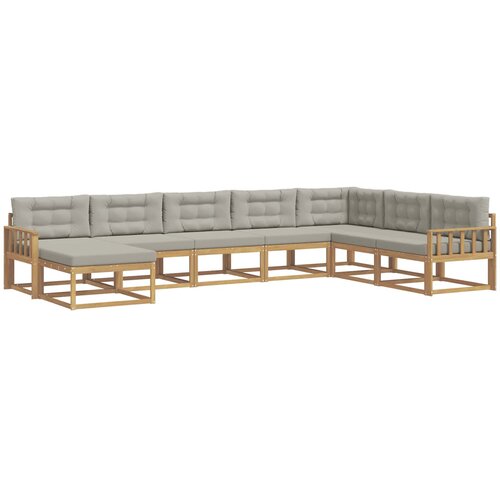  Set vanjskih sofa 8 kom. Bijela i svjetlosiva 406 x 247,5 x 73 cm Slike