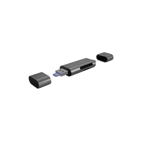 Icybox vanjski čitač memorijskih kartica usb-c&amp;trade;, usb 3.0, mikro usb 2.0 antracitna boja Slike