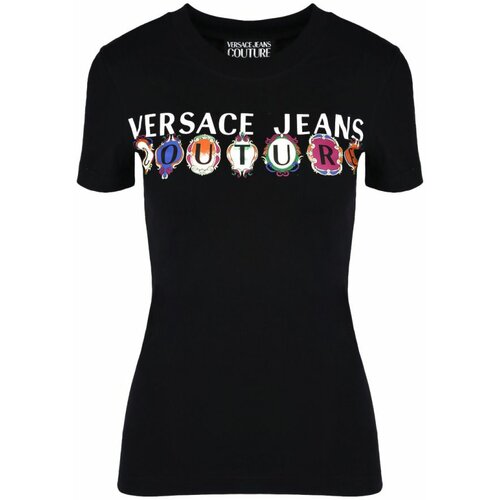 Versace Jeans Couture crna ženska majica sa logom B2HWA7PA-899 Slike