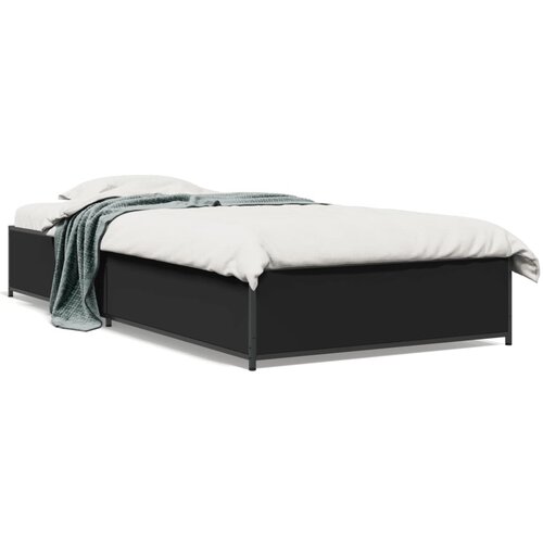 VidaXL Okvir za krevet crni 75 x 190 cm od konstruirano drvo i metal Slike