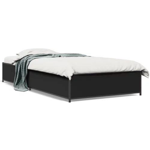 vidaXL Okvir za krevet crni 75 x 190 cm od konstruirano drvo i metal