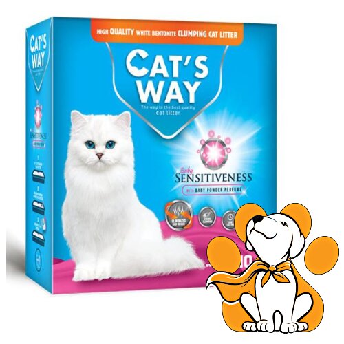 CATS WAY baby powder 10l, grudvajući posip za mačke sa mirisom bebi pudera Cene