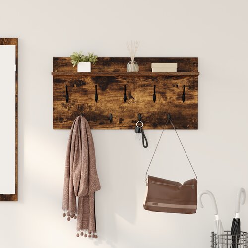 vidaXL Nadwyčajna obešalnik za plašče Dimljeni hrast 80 x 40 x 12 cm Cene