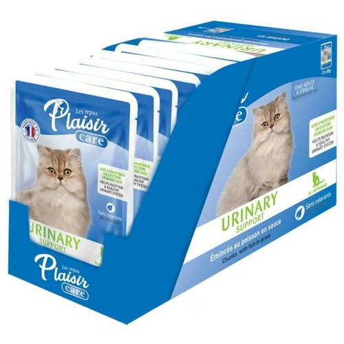 PLASIR vlažna hrana za mačke care urinary support riba u sosu 85g 12/1 Slike