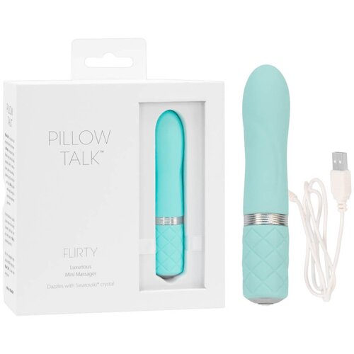 Pillow Talk Flirty - vibrator s palico za polnjenje (turkizna) Slike