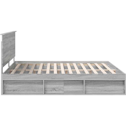  Okvir za krevet s uzglavljem Siva Sonoma 200 x 200 cm Slike
