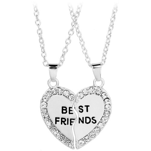 INF Ogrlica Best Friends puzzle heart 2-pack srebrna, (21237731) Slike