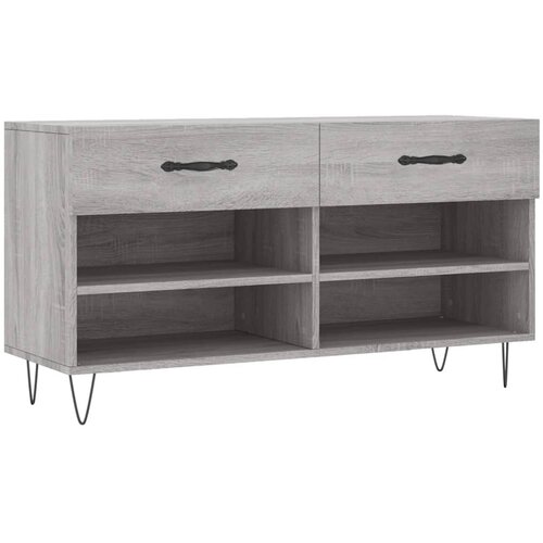  Klupa za cipele siva boja hrasta 102x35x55 cm konstruirano drvo Slike