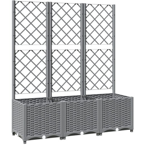 Maison Chic Cvetlično korito - Cvetlični Lonec z oporno mrežo svetlo sivo 120x40x136 cm PP, (21789971) Cene