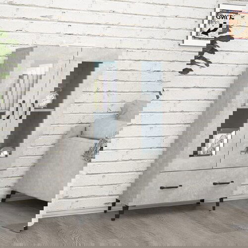 The Living Store Visoka omarica betonsko siva 70x31x115 cm konstruiran les - Visoka Omarica, (21429331) Slike