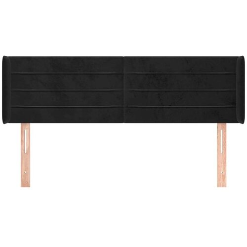  Uzglavlje s u&amp;scaron;ima crni 147x16x78/88 cm bar&amp;scaron;unasti Slike