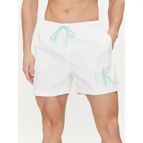 Calvin Klein Swimwear Kopalne hlače KM0KM01003 Bela Regular Fit