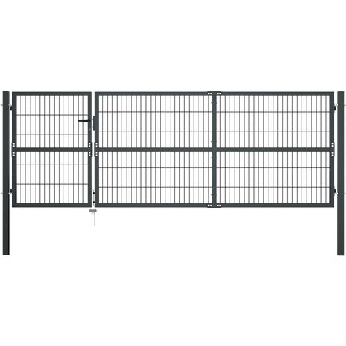 Vrata sa stupovima čelična 350 x 100 cm antracit Slike