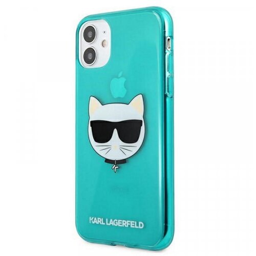 Karl Lagerfeld KLHCP13SCHTRB za iphone 13 mini turkizna silikonska zaščita - choupetts head Cene