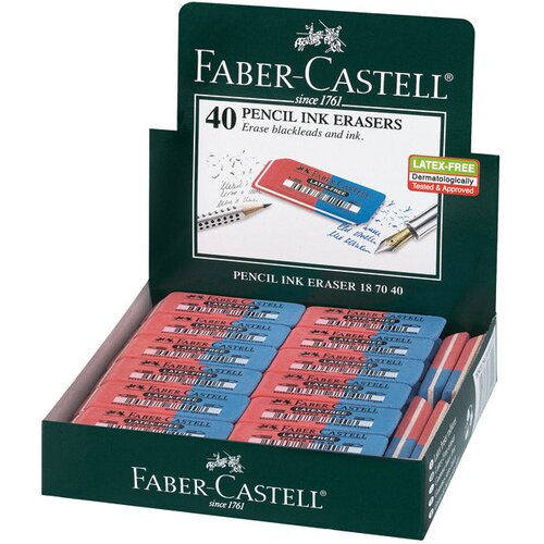  KAUČUK TINTA/GRAFITNA 7070-40 FABER CASTELL 187040 CRVENA-PLAVA Slike