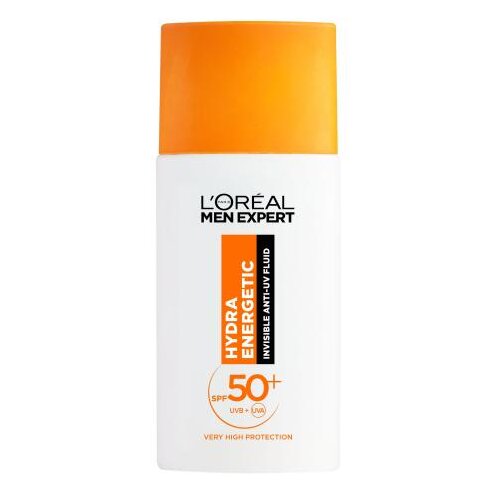 L´Oréal Paris Men Expert Hydra Energetic Invisible Anti-UV Fluid SPF50+ vodoodporna zaščita pred soncem za obraz normalna koža 50 ml za moške Cene