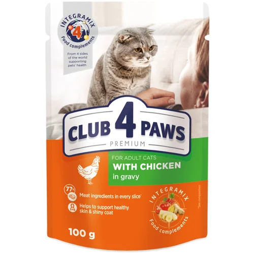 CLUB 4 PAWS HRANA ZA MAČKE SA PILETINOM U SOSU 100g