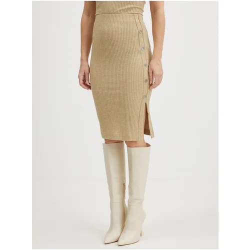 Guess Light brown women's pencil skirt Edna - Ladies