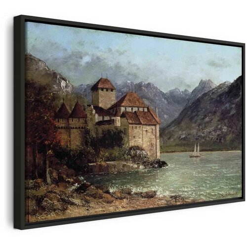  Slika - Gustave Courbet -Chillon Castle 120x80 U crnom drvenom okviru Cijene